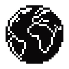 Obraz premium Pixel art ghost face in circular frame vector