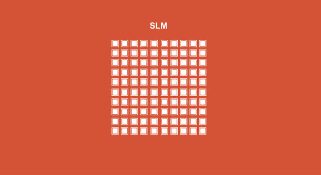 Abstract Grid Pattern with SLM Text on Orange Background