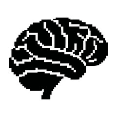 Fototapeta premium Human brain thinking process with pixel art style vector
