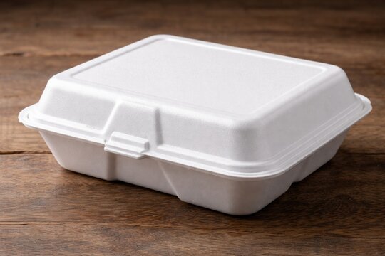 White styrofoam meal storage container with lid