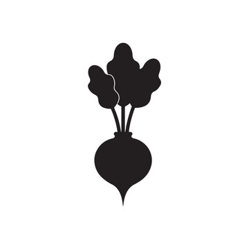 Beetroot silhouette icon vector flat design