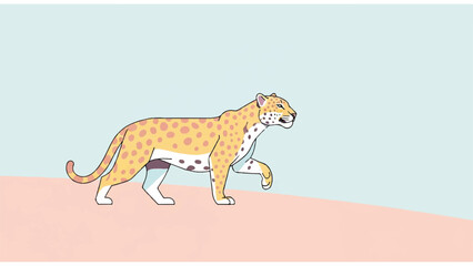 Cheetah and cub walking side by side. © aice