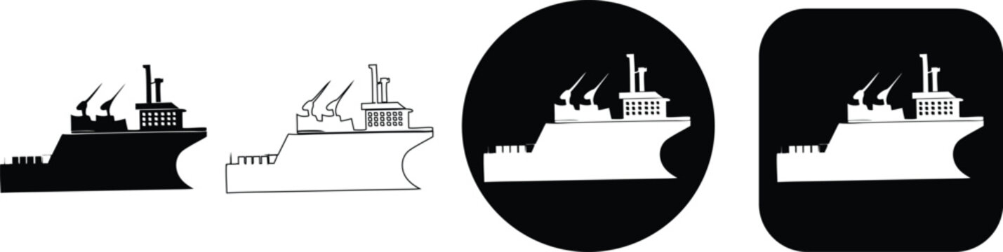 Industrial tugboat set black and white for marine towing and harbor operations industrial ship