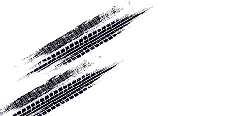 Drift background monochrome with texture wheel marks and drift in skidding, rounded tire marks. Vector isolated texture. © Ubay