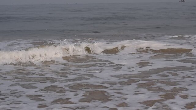 Amazing view of Arabian sea during the morning time in Calangute beach Goa, India, Ocean beach view during early morning time