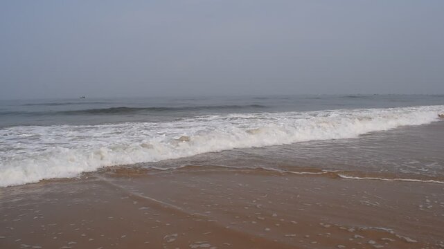 Amazing view of Arabian sea during the morning time in Calangute beach Goa, India, Ocean beach view during early morning time