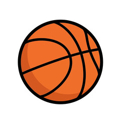 Fototapeta premium Vibrant Orange Basketball, Classic Sports Equipment, Isolated on White Background