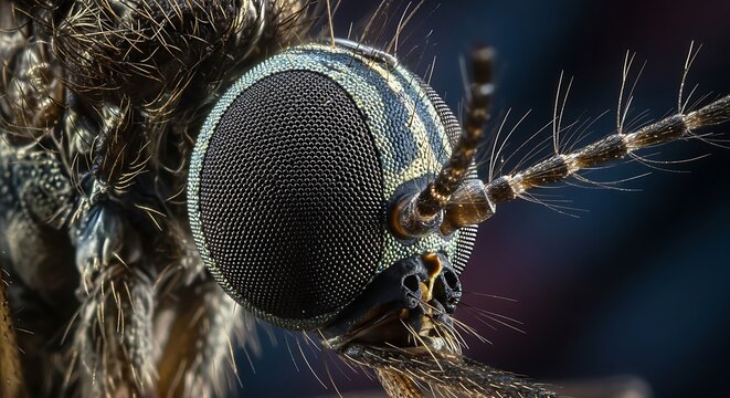 Extreme Macro View of a Mosquito's Compound Eye