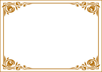 floral vintage golden frame border wedding invitation design © Rizki