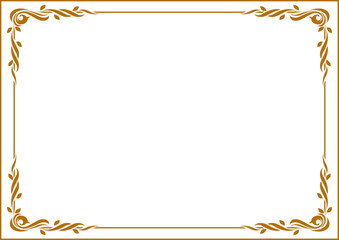 golden floral vintage frame design for wedding invitation and certificate © Rizki