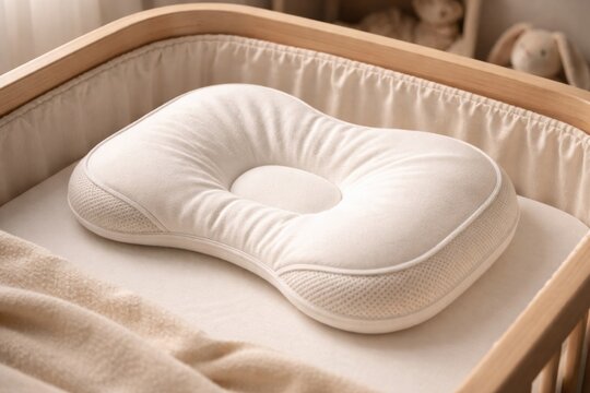 Pillow designed to provide supportive comfort in bassinets and cots