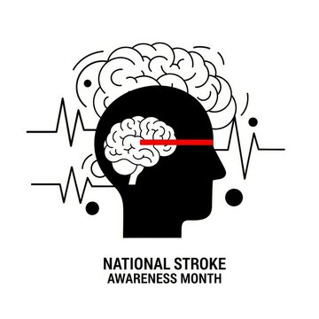 Brain health awareness vector for National Stroke Awareness Month