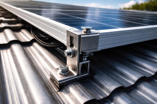 Corrugated roof compatible bracket for secure solar panel placement
