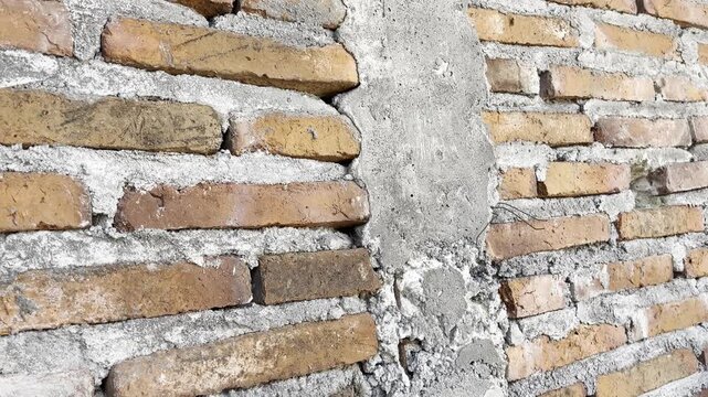 Rustic Weathered Brickwork with Unfinished Concrete