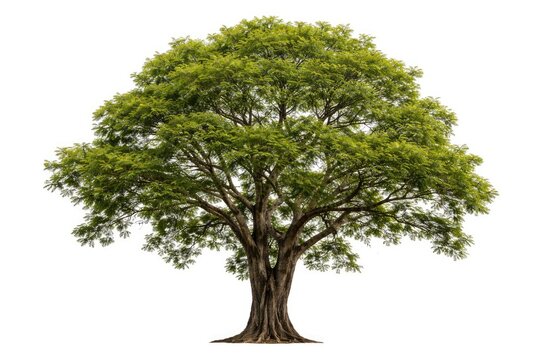 Pterocarpus macrocarpus tree cutout with clipping path against white backdrop