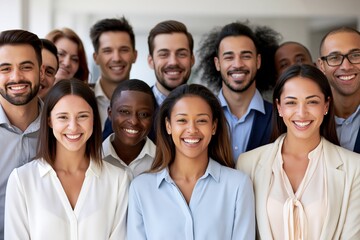 Fototapeta premium Happy Business Team Laughing Together in Modern Office