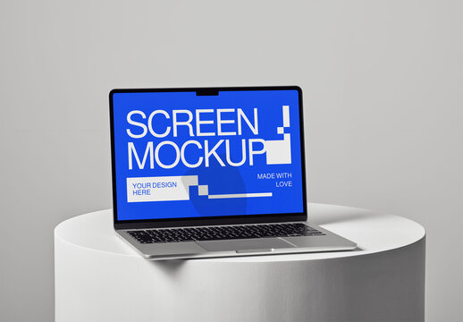 Mockup Of Laptop With Customized Screen