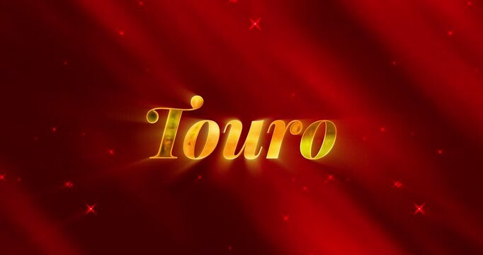 Touro text - Background Red with Golden Text concept Elegant background