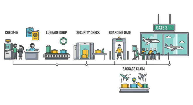 Airport Departure Gate Illustration Design.
