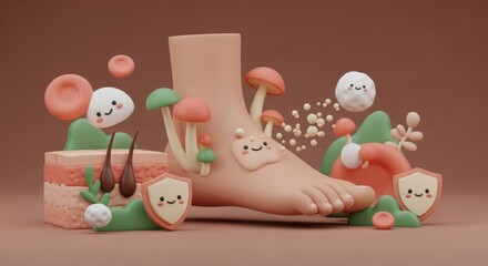 Obraz premium Fungal Infection Awareness Month foot health illustration