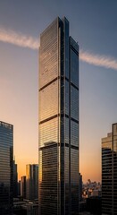 Fototapeta premium Golden Hour Skyscraper