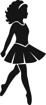 Irish Step Dance Silhouette Stage Performance Celtic Dance Pose Vector