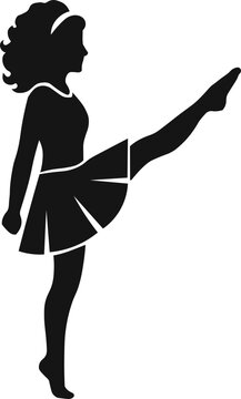 Irish Step Dance Silhouette Classic Dance Form Irish Cultural Vector