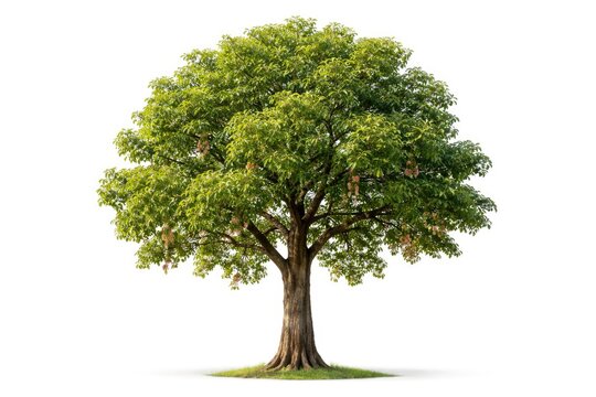 Natural Burma sal tree set on bright white background