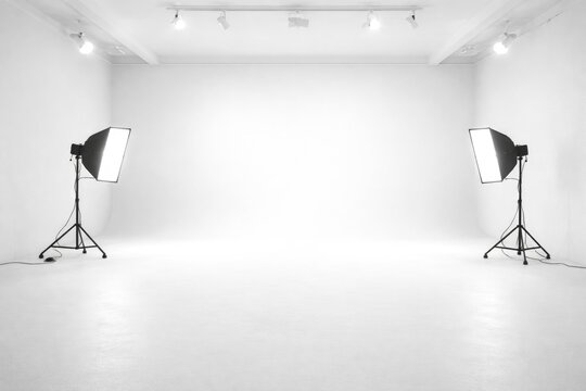 White matte studio background featuring high key lighting