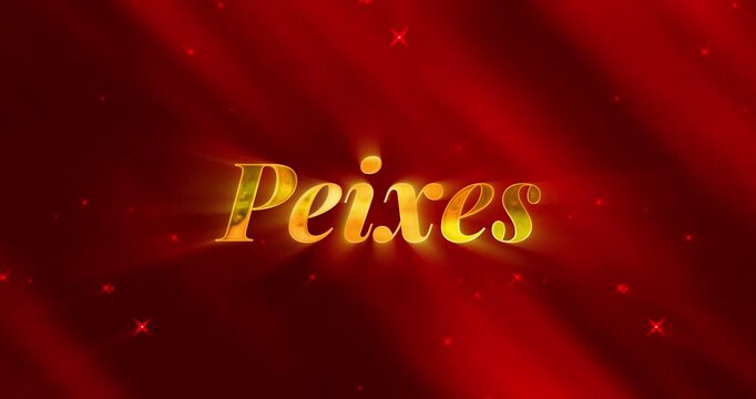 Peixes text - Background Red with Golden Text concept Elegant background