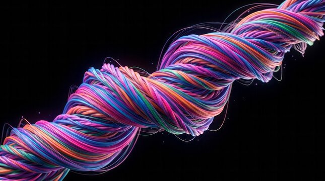 Colorful Twisted Fiber Abstract Fiber Colorful Twisted Art Design Vibrant Texture. Concept featuring fiber, colorful, twisted, art, design for professional commercial design.