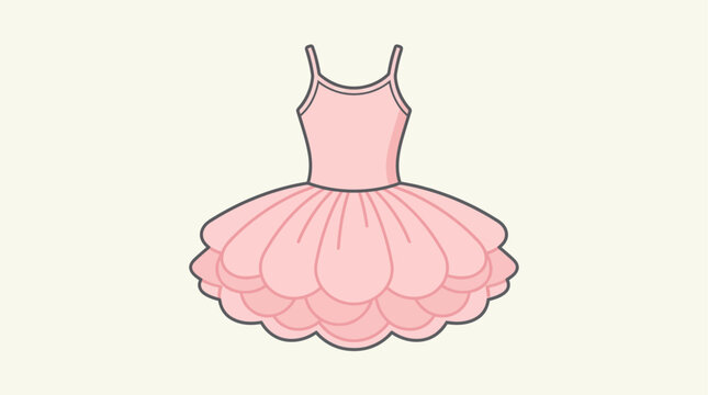 Pink Ballet Tutu Dress Fashion Dance Costume Vector Illustration