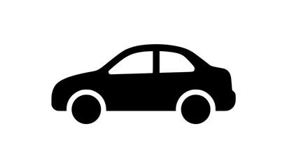 Fototapeta premium Car glyph icon vector solid minimal vehicle symbol isolated on white