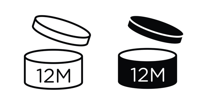 12M icon illustration design vector set in black.