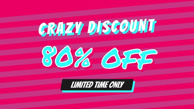 Crazy Discount Advertisement with Eighty Percent Off and Limited Time Offer.