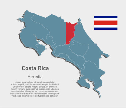 Vector map of Costa Rica - Heredia Province