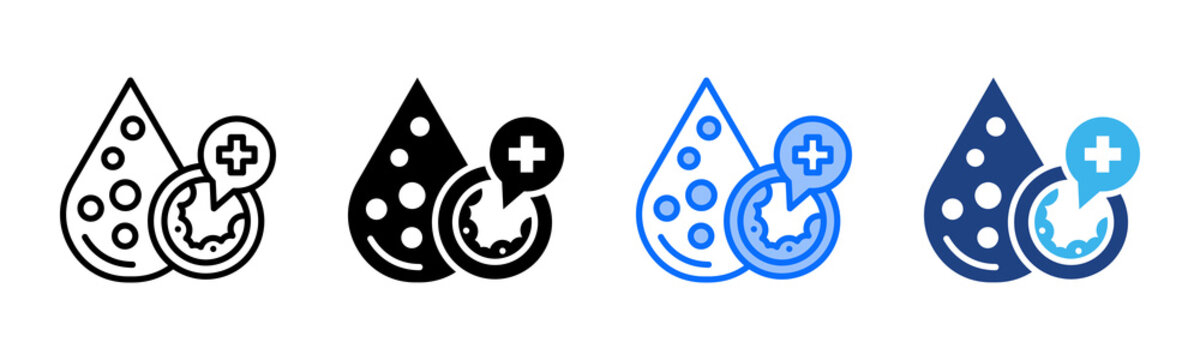 Colesterol icon set multiple style collection