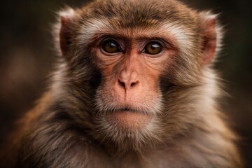 Obraz premium Portrait of a monkey highlighting facial details