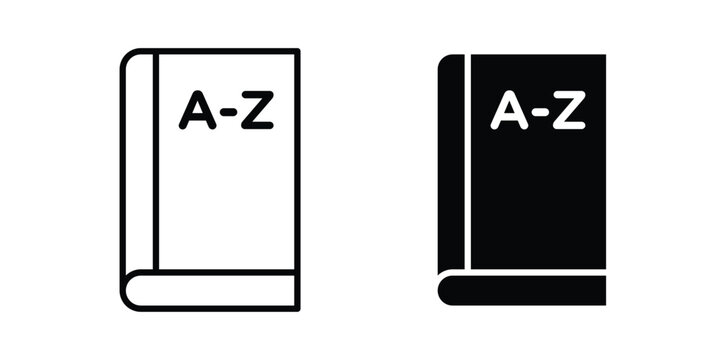 Dictionaries icon illustration design vector set in black.