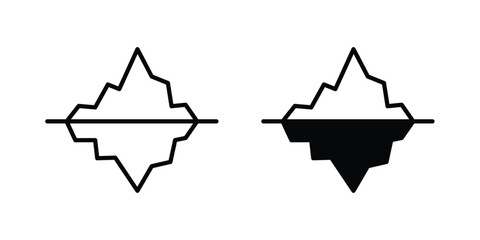 Iceberg icon illustration design vector set in black. © Bell