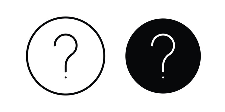 Interrogation icon illustration design vector set in black.