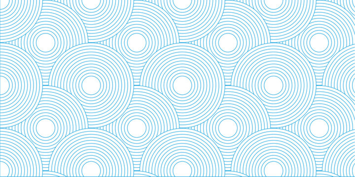Seamless geometric spiral pattern and abstract circle wave lines overlapping pattern isolated. Design technology or modern concept. Ornament overlapping background. Colorful element line pattern.