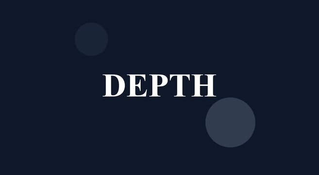 Depth typography motion with minimalist floating circle animation
