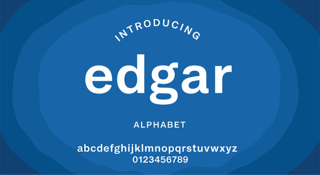 Edgar alphabet typeface illustration collection, modern geometric font artwork, clean lettering design composition, stylish graphic typography, contemporary display vector set
