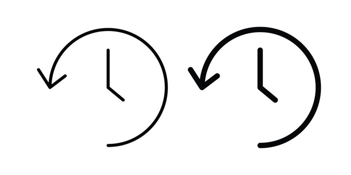 Past time icon illustration design vector set in black.