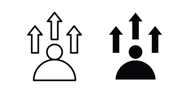 Personal development icon illustration design vector set in black.