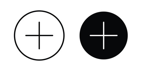 Fototapeta premium Plus icon illustration design vector set in black.