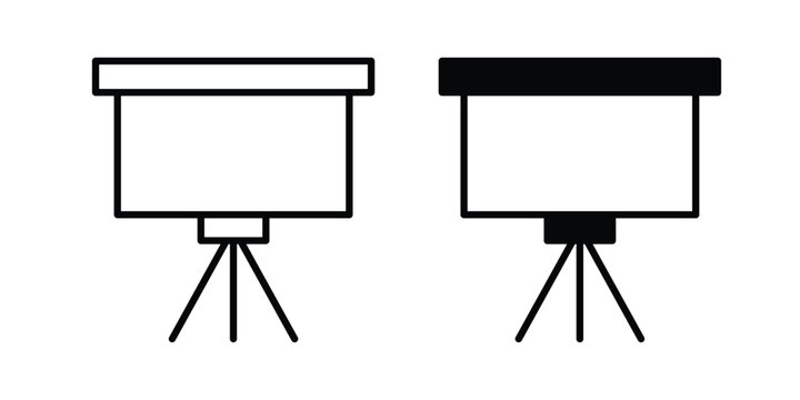 Presentation board icon illustration design vector set in black.
