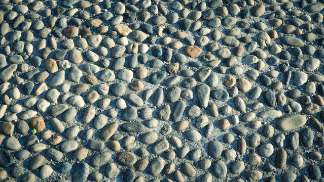 Historic Granite Cobblestone Pavement in Downtown Milan