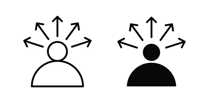Self awareness icon illustration design vector set in black.